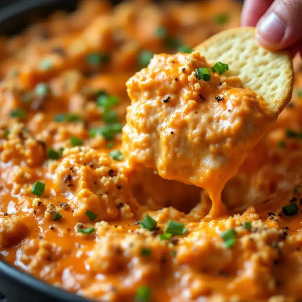 Spooky Spider Buffalo Chicken Dip preparation steps