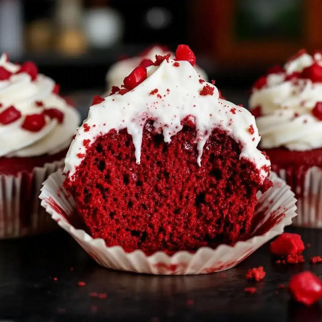 Vampire Bite Red Velvet Cupcakes preparation steps