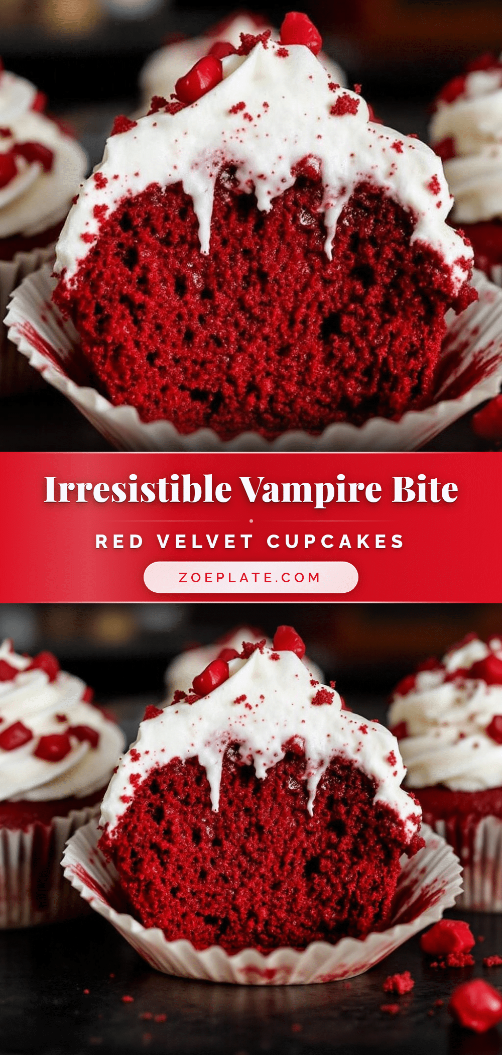 Vampire Bite Red Velvet Cupcakes recipe